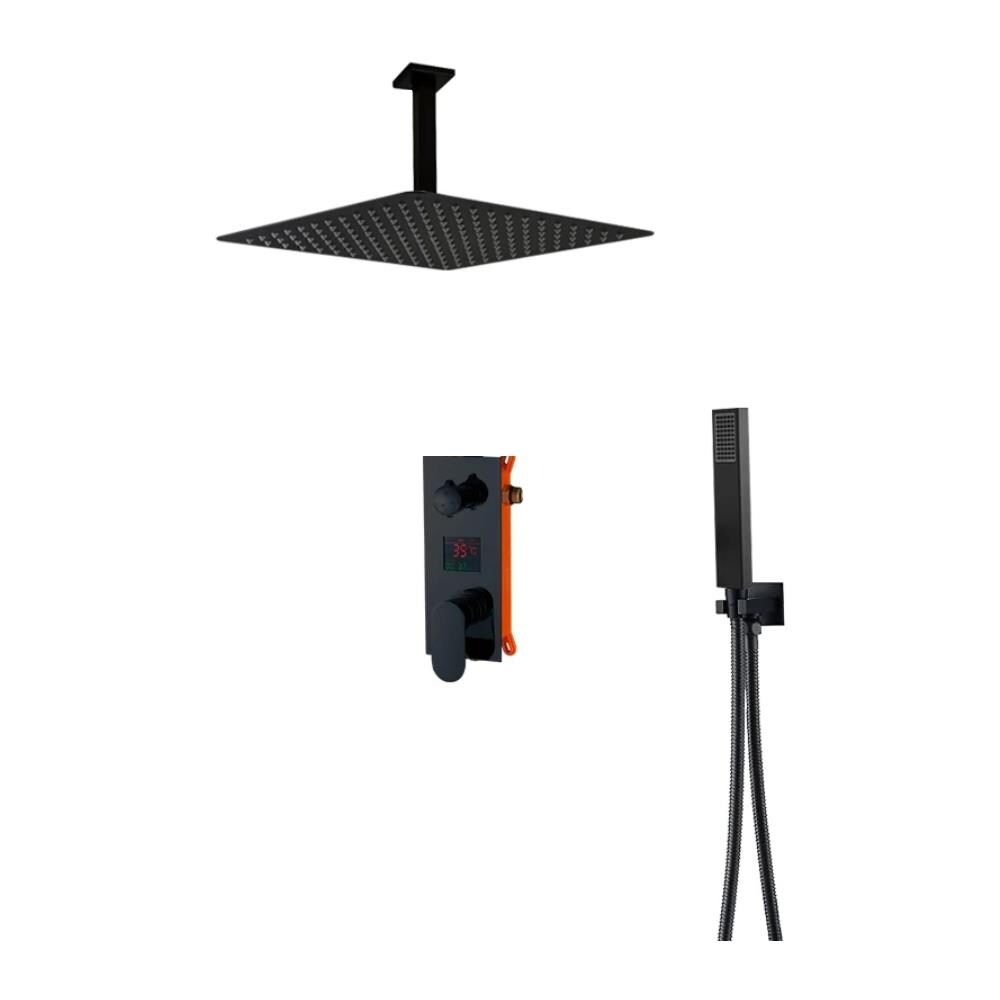 Set miscelatore doccia, Blackswan, tipo M73.50, modello smart nero opaco, misura 25 cm - Foto 1