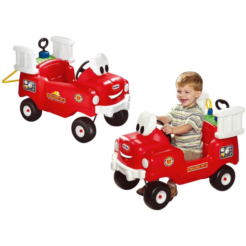 Camion Pompieri Cavalcabile Con Getto Rosso - Foto 2
