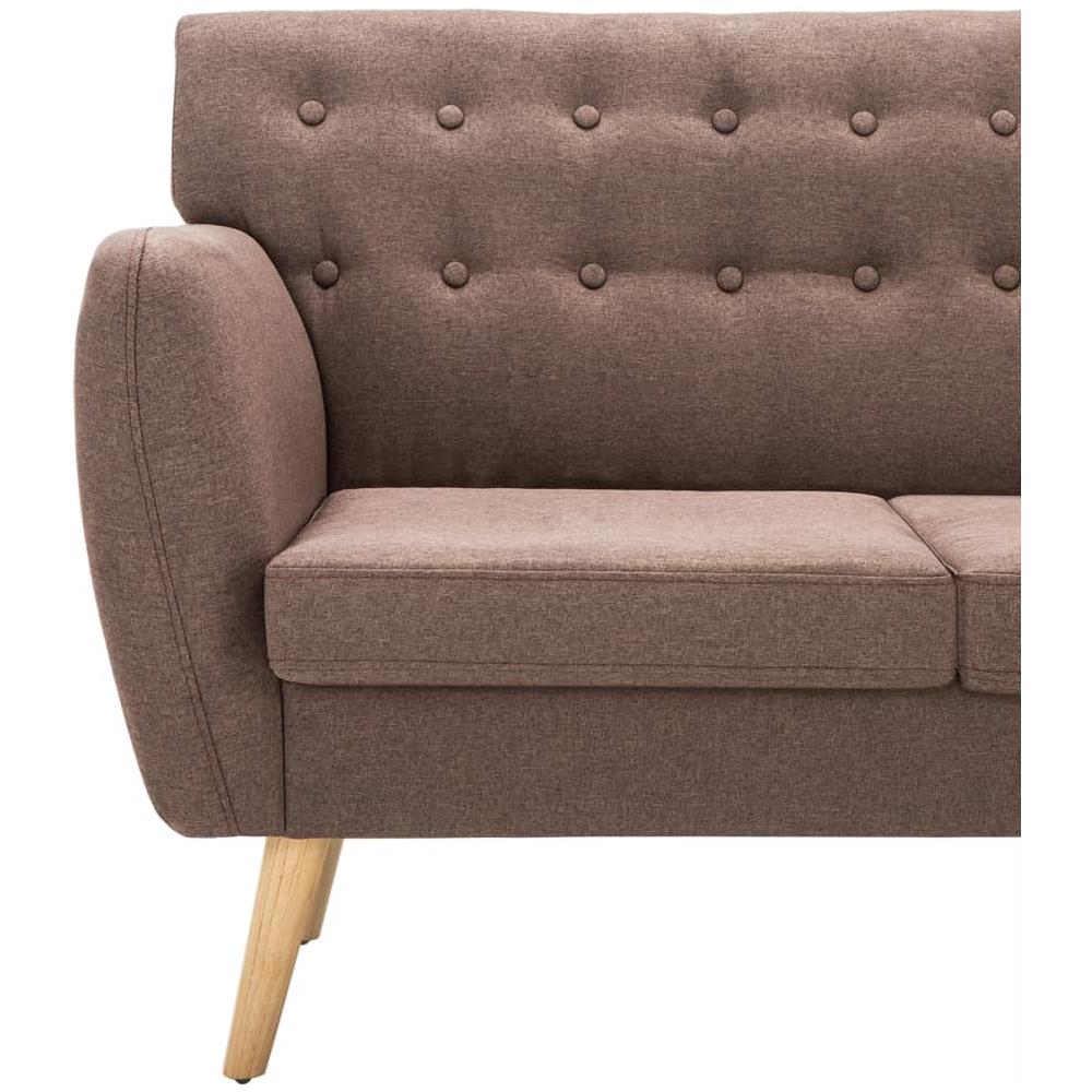 Divano A 3 Posti In Stoffa Imbottito 172x70x82cm Marrone - Foto 7