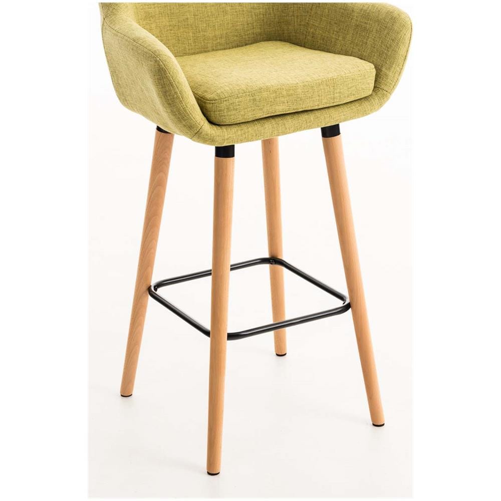 Grant - Set di 2 sgabelli da Bar con Imbottitura di Alta qualità e Rivestimento in Tessuto, con Struttura a 4 Piedi, in Legno - Foto 5