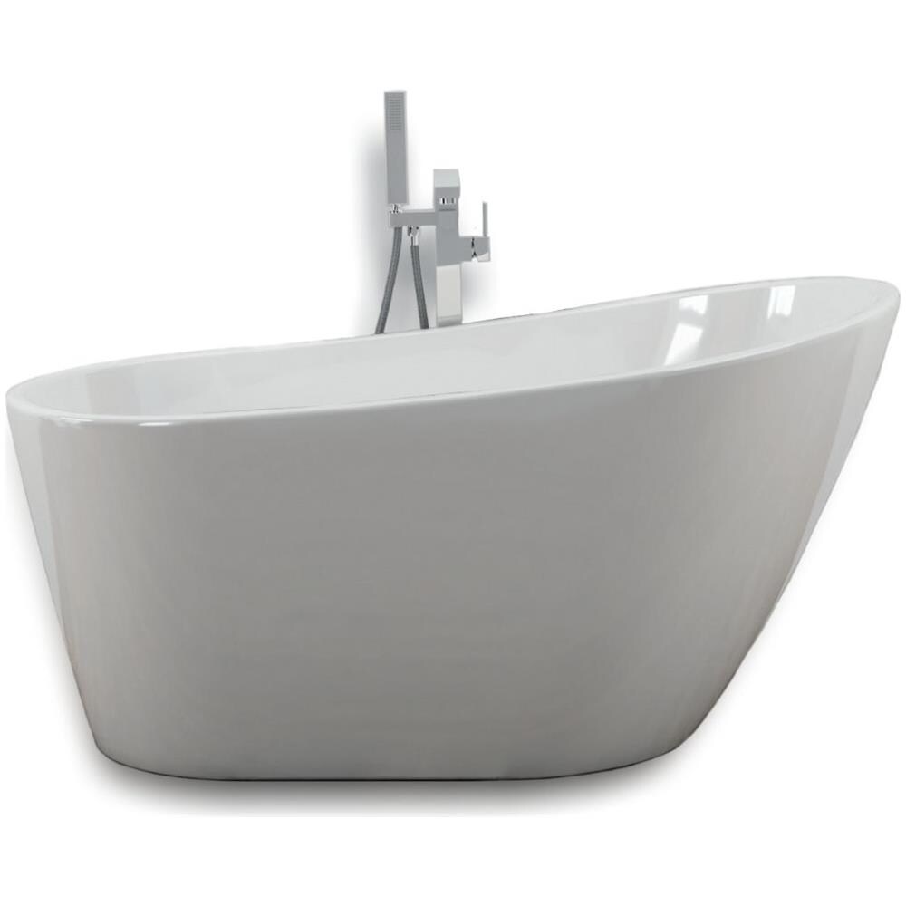Vasca Da Bagno Freestanding Ovale Acrilico Bianco Lucido 3 Misure H 72 Cm *** Misure : L160xh72xp80 - Foto 1