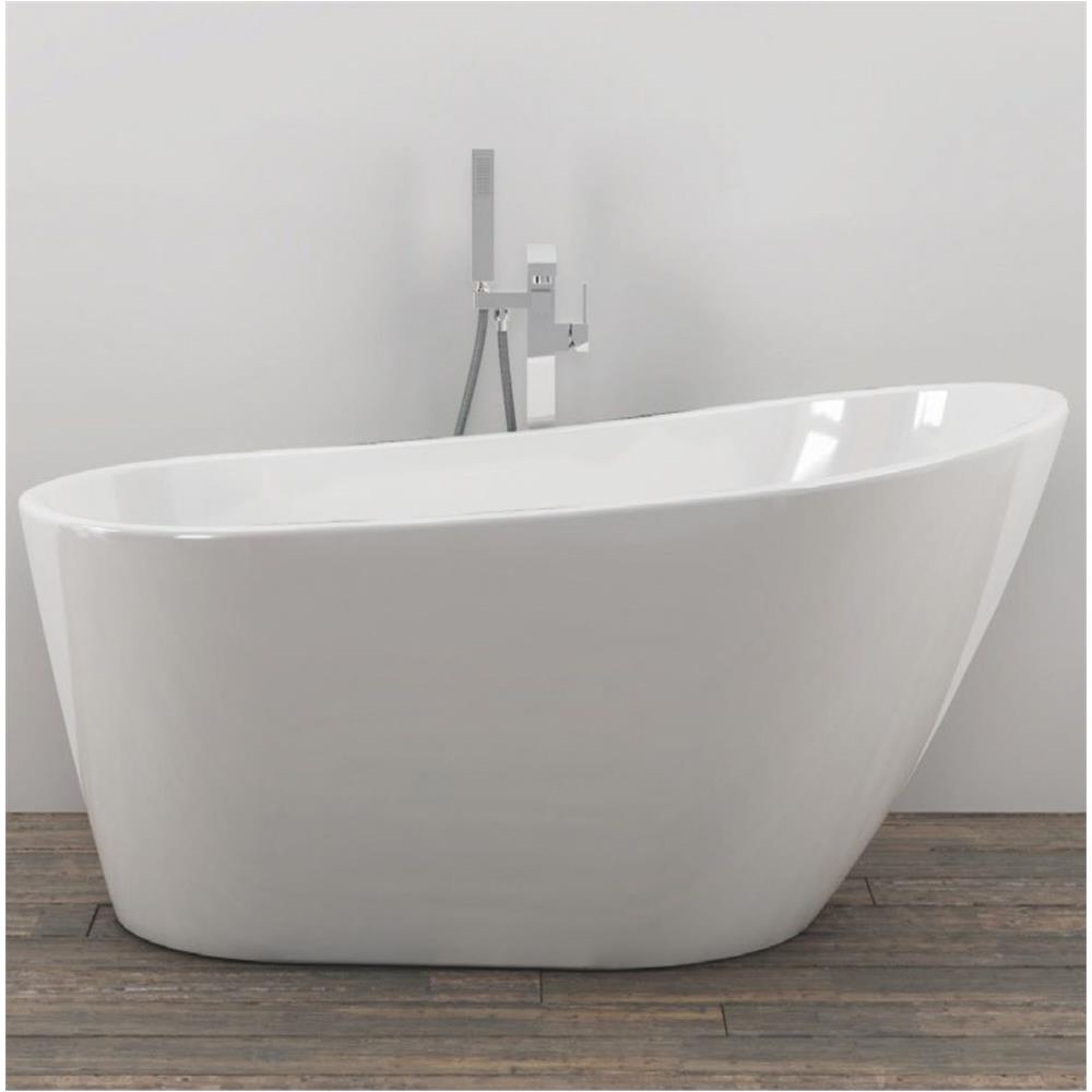 Vasca Da Bagno Freestanding Ovale Acrilico Bianco Lucido 3 Misure H 72 Cm *** Misure : L160xh72xp80 - Foto 2