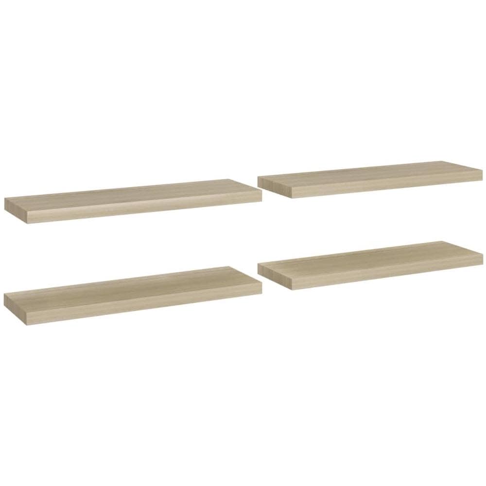Scaffali A Parete 4 Pz Rovere 80x23,5x3,8 Cm In Mdf - Foto 2
