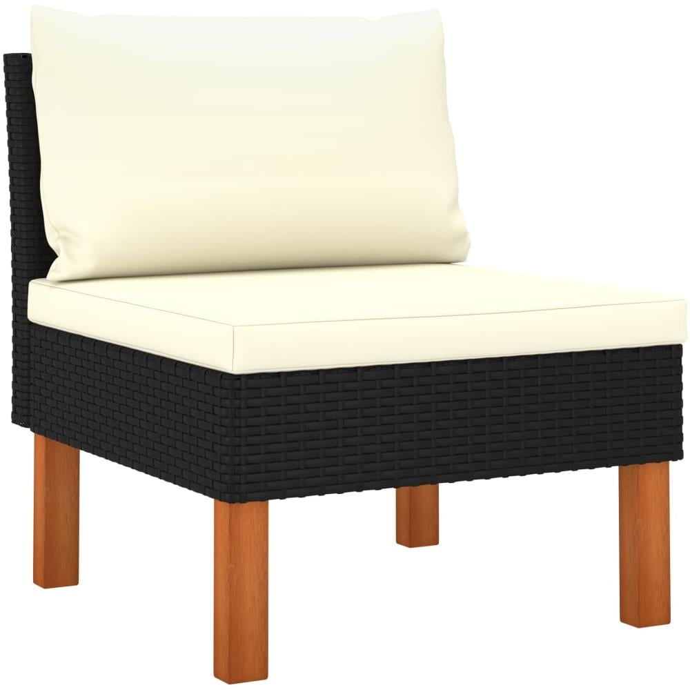 Set Divani da Giardino 6 pz con Cuscini in Polyrattan Nero - Foto 2
