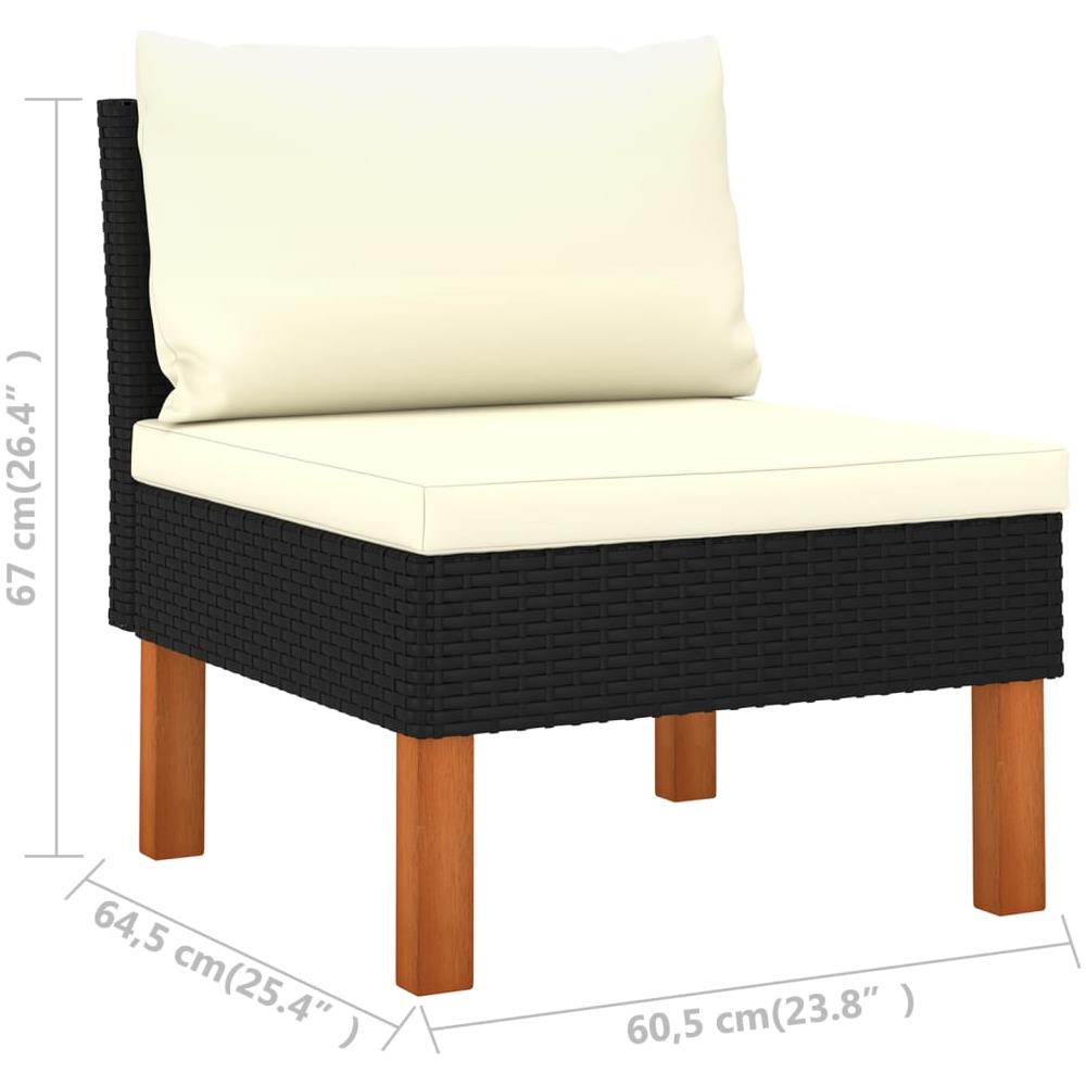 Set Divani da Giardino 6 pz con Cuscini in Polyrattan Nero - Foto 3