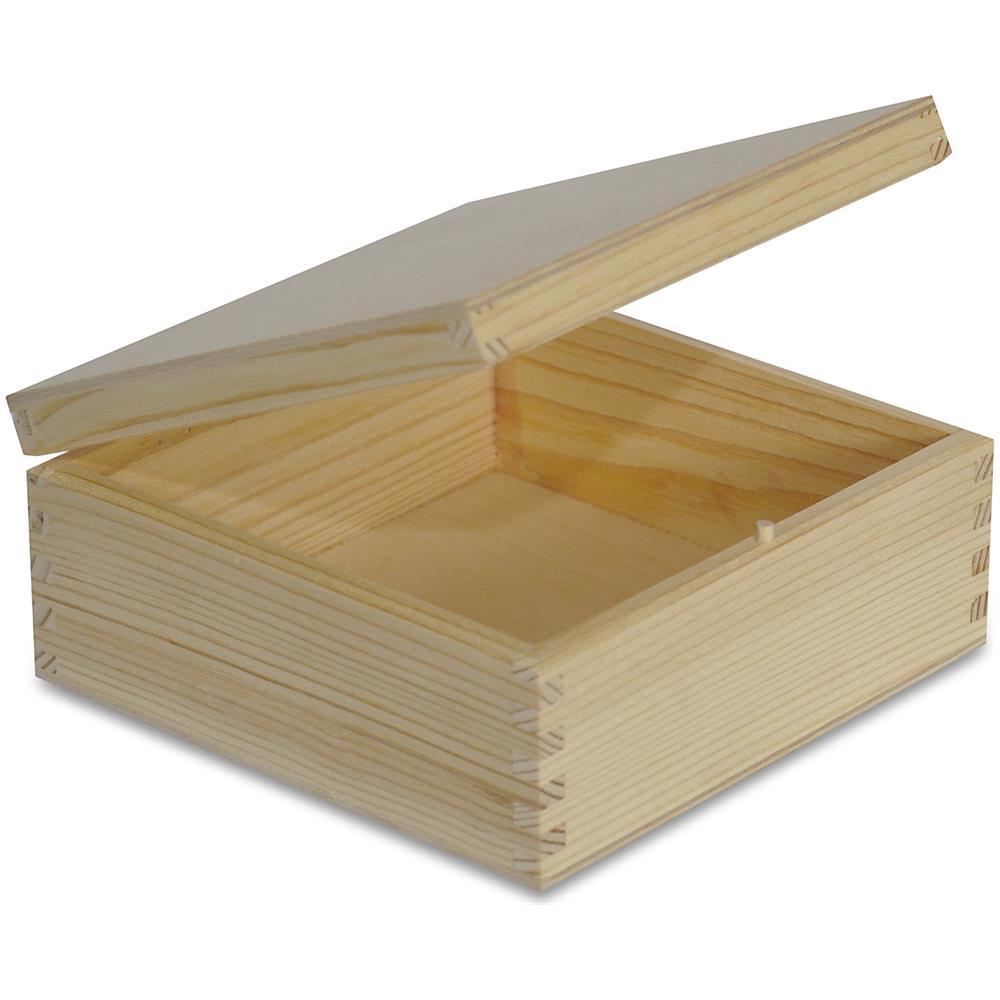 Quadrata Scatola In Legno Con Coperchio | 16,2 X 16,2 X 7,2 Cm | Scatole Cassetta Conteniore Portaoggetti Portagiochi Cofanetto | Perfetta Per Decoupage Documenti Giocattoli Attrezzi - Foto 2