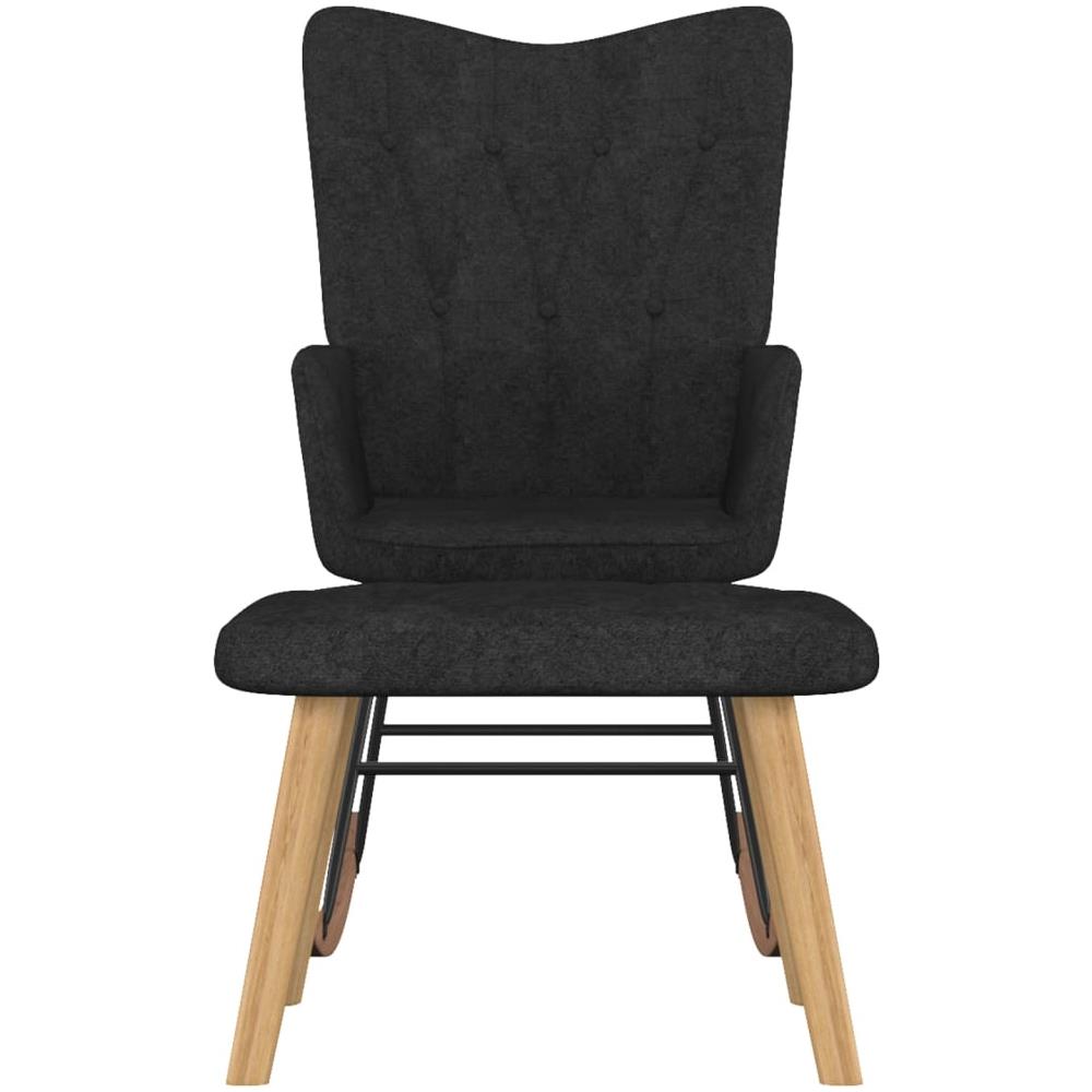 Poltrona a Dondolo con Poggiapiedi Nero in Tessuto - Foto 2