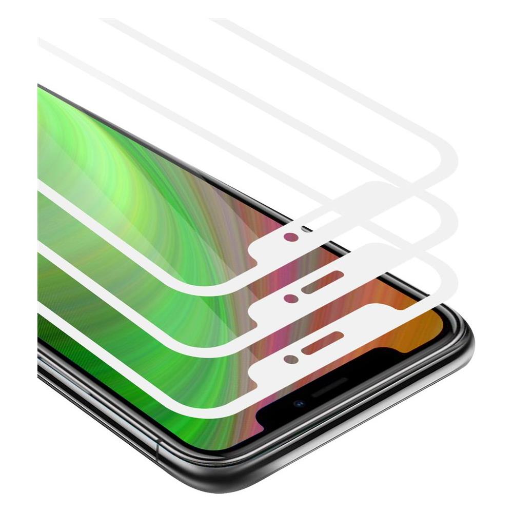 3x Pellicola Armatura A Schermo Intero Compatibile Con Apple Iphone Xs Max In Trasparente Con Bianco - 3x Vetro Temperato (tempered) Di Protezione Del Display In Durezza 9h Con 3d Touch - Foto 1