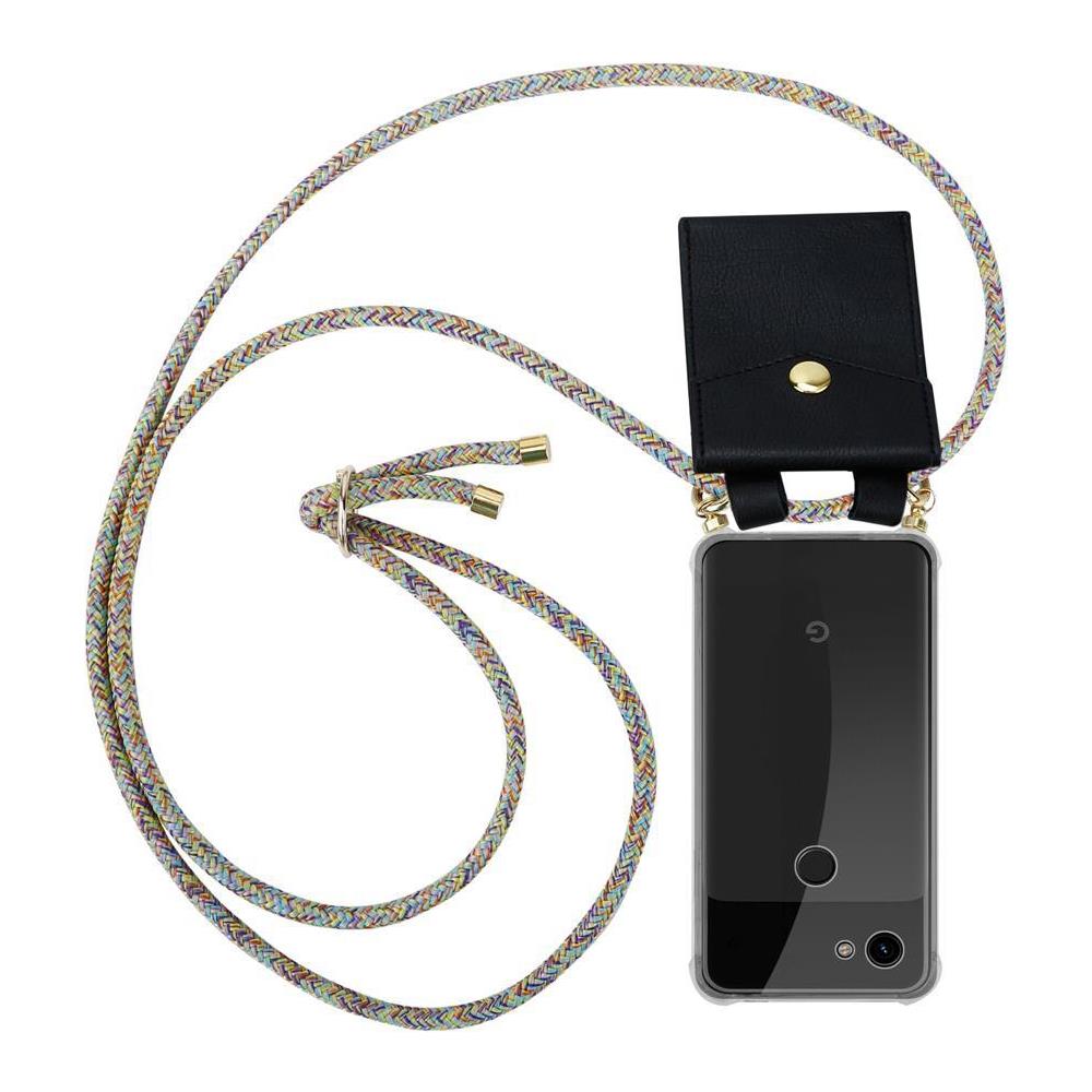 Catena Di Telefoni Cellulari Compatibile Con Google Pixel 3a In Rainbow - Coperchio Protettivo In Silicone Con Anelli D'oro, Cinturino In Corda E Custodia Staccabile - Foto 1