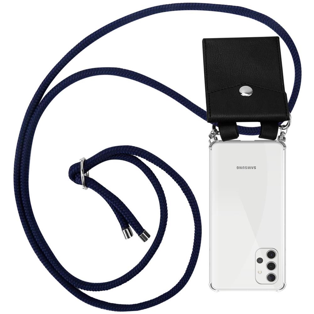 Cadorabo Catena Di Telefoni Cellulari Compatibile Con Samsung Galaxy A32 4g In Rosso Rubino - Coperchio Protettivo In Silicone Con Anelli D'argento, Cinturino In Corda E Custodia Staccabile - Foto 1