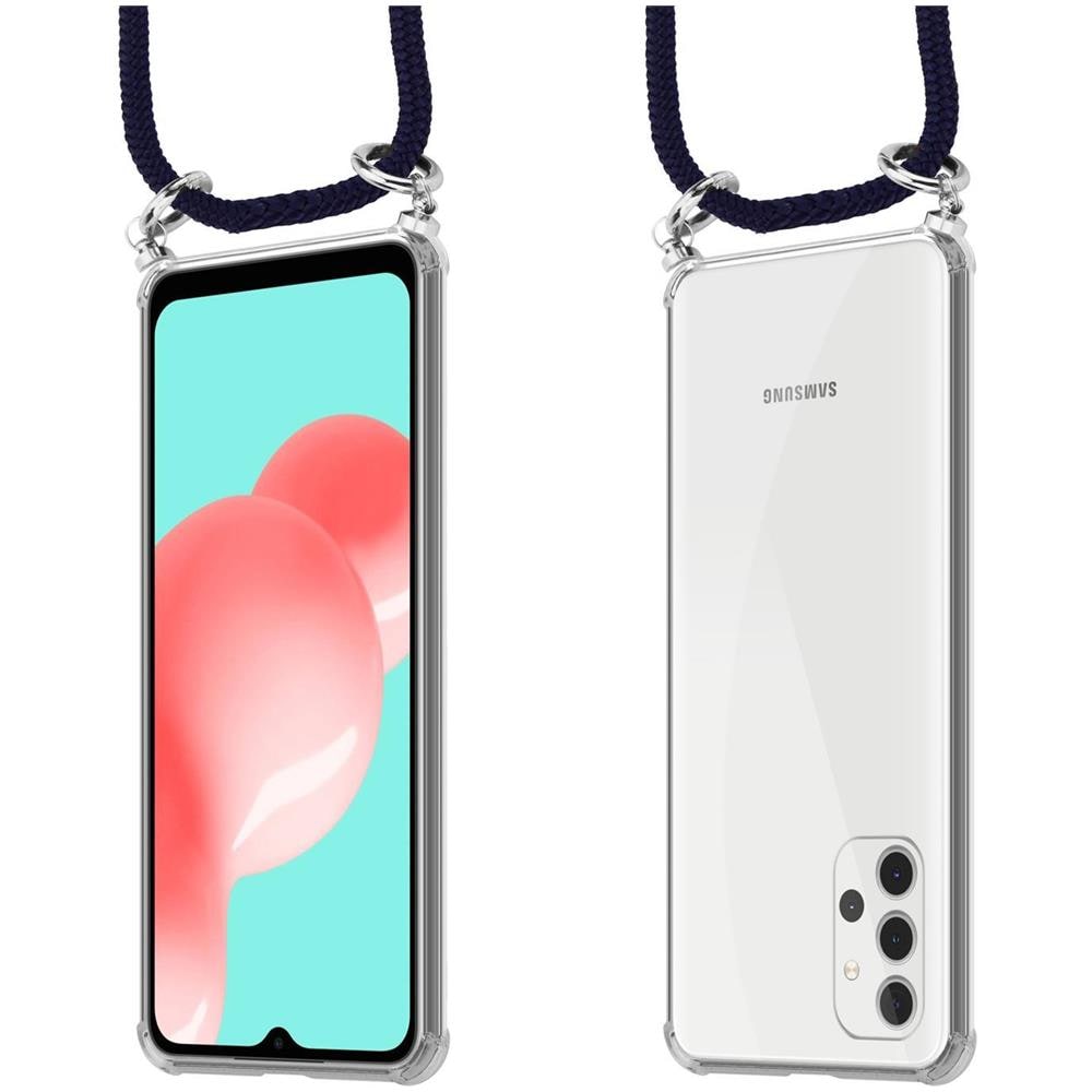 Cadorabo Catena Di Telefoni Cellulari Compatibile Con Samsung Galaxy A32 4g In Rosso Rubino - Coperchio Protettivo In Silicone Con Anelli D'argento, Cinturino In Corda E Custodia Staccabile - Foto 8