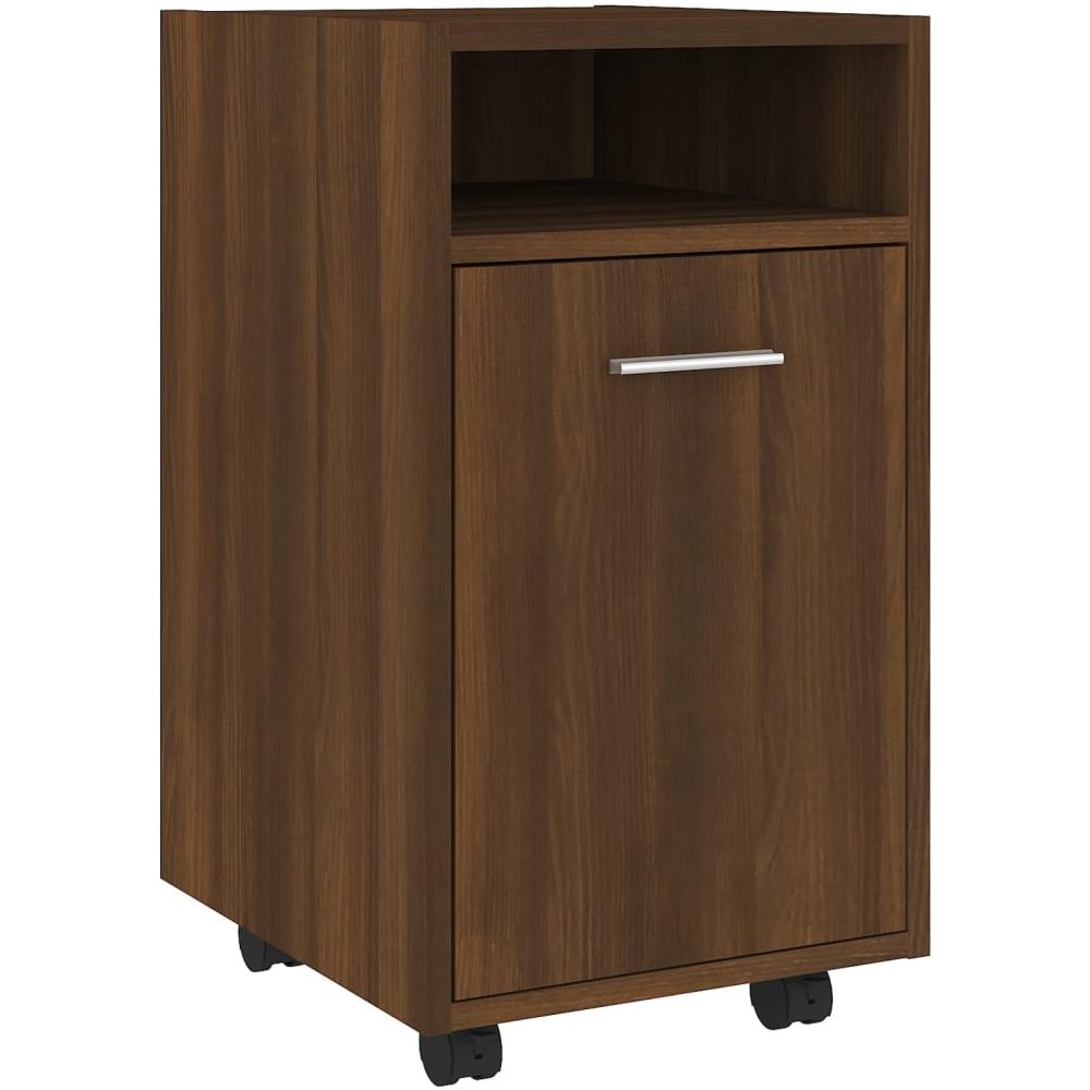 Mobiletto Con Ruote Rovere Marrone 33x38x60cm Legno Multistrato - Foto 2