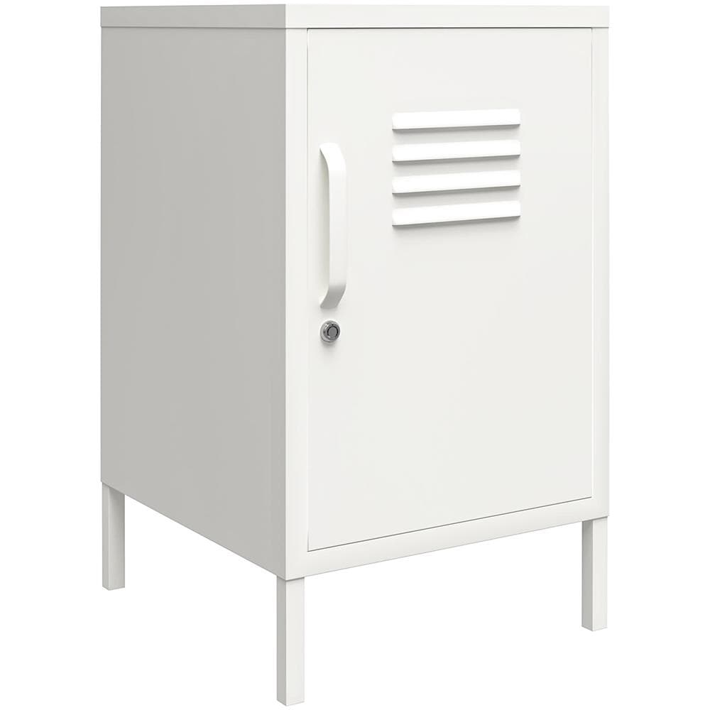 Mission District Tavolino Con 1 Anta In Metallo Bianco - Foto 1