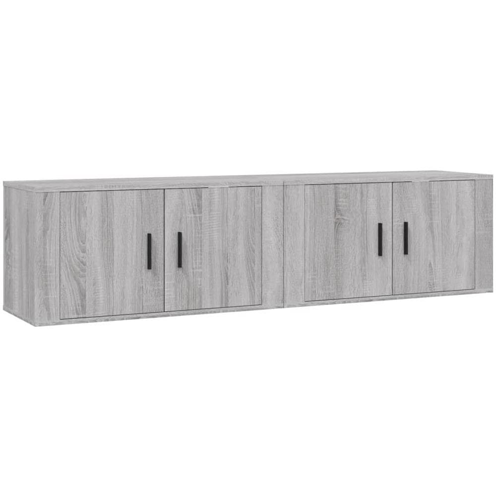 Mobili Porta Tv A Parete 2 Pz Grigio Sonoma 80x34,5x40 Cm - Foto 2