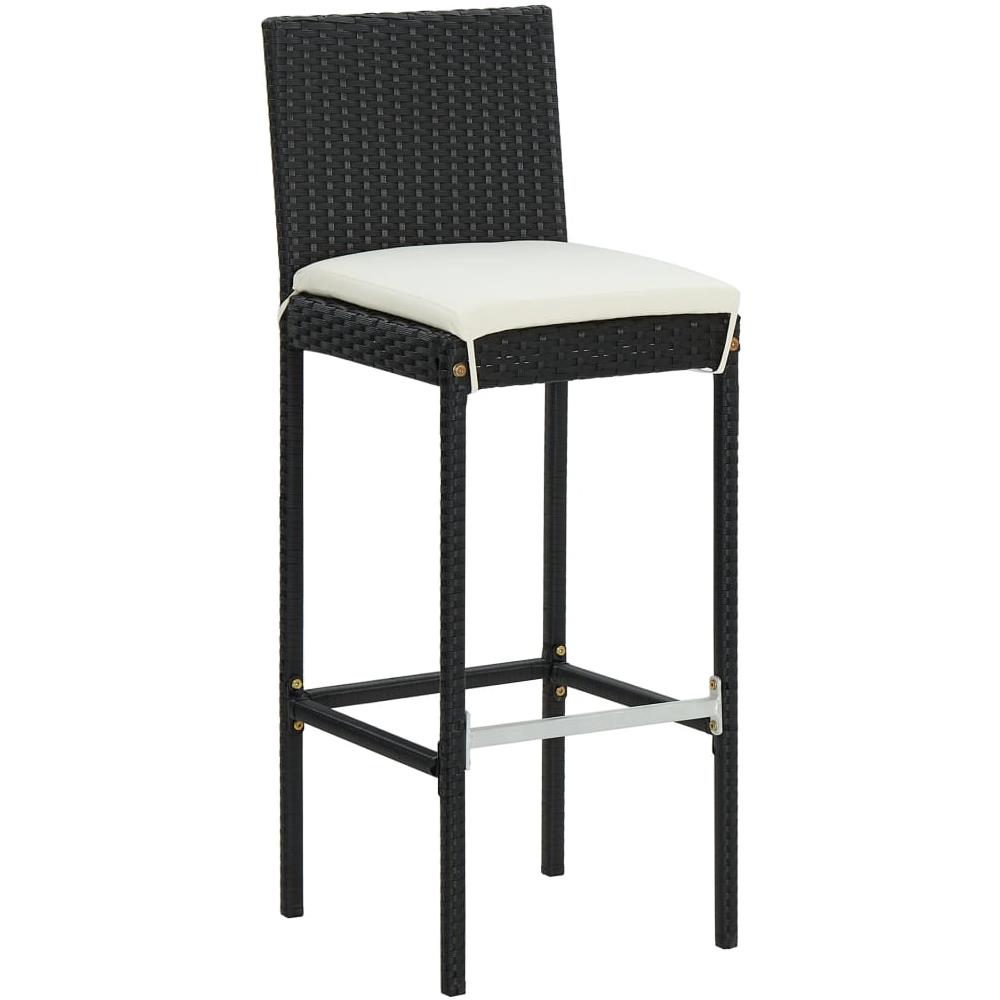 Sgabelli Da Bar Con Cuscini 6 Pz In Polyrattan Nero - Foto 2