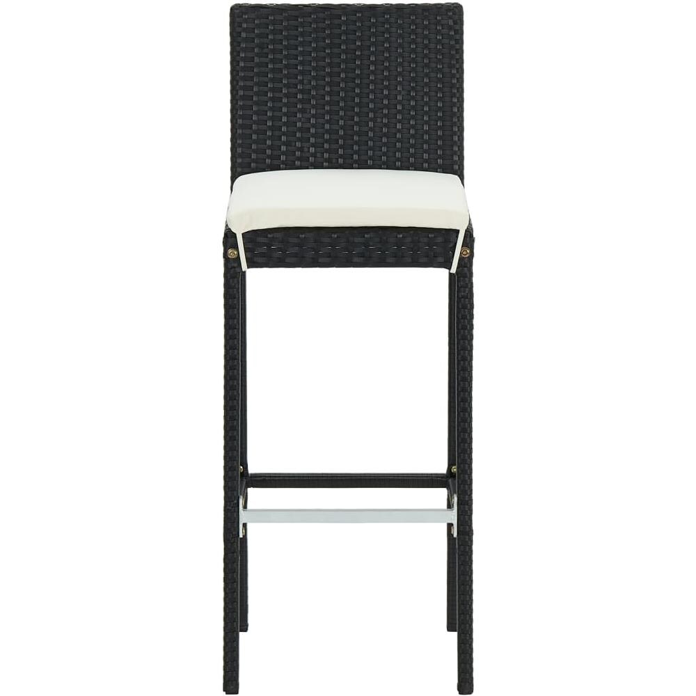 Sgabelli Da Bar Con Cuscini 6 Pz In Polyrattan Nero - Foto 3