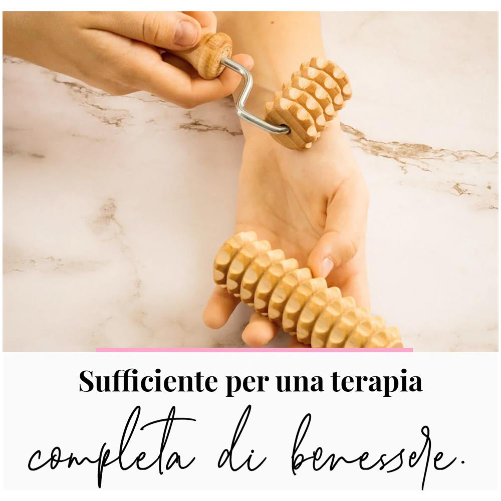 Massaggiatore A Rullo Con Manico Per Viso, Collo, Spalle Derma - Maderoterapia - Foto 3