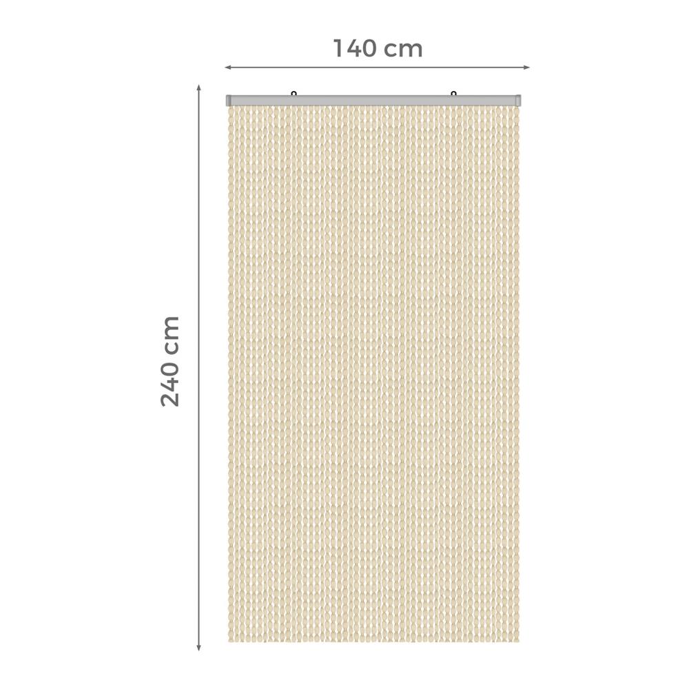 Tenda Antimosca Antirumore Caduta Pannello Porta Finestra Casa Pon Pon 140x240 Beige - Foto 5