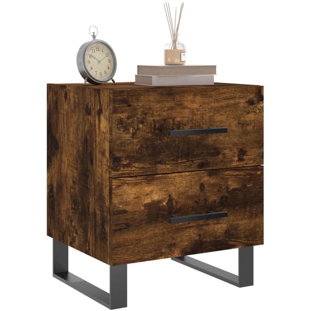Comodino Rovere Fumo 40x35x47,5 Cm In Legno Multistrato - Foto 3