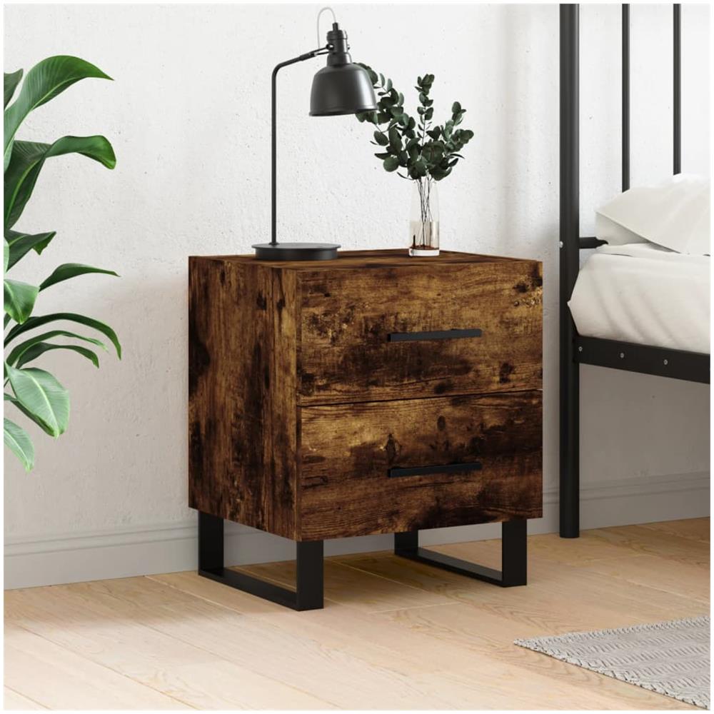 Comodino Rovere Fumo 40x35x47,5 Cm In Legno Multistrato - Foto 1