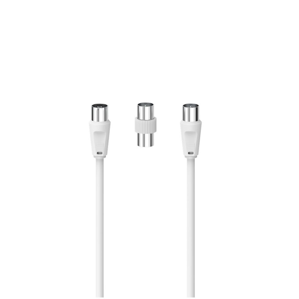 Cavo antenna M /F con adattatore M /M, 5 metri, 75 dB, bianco - Foto 2