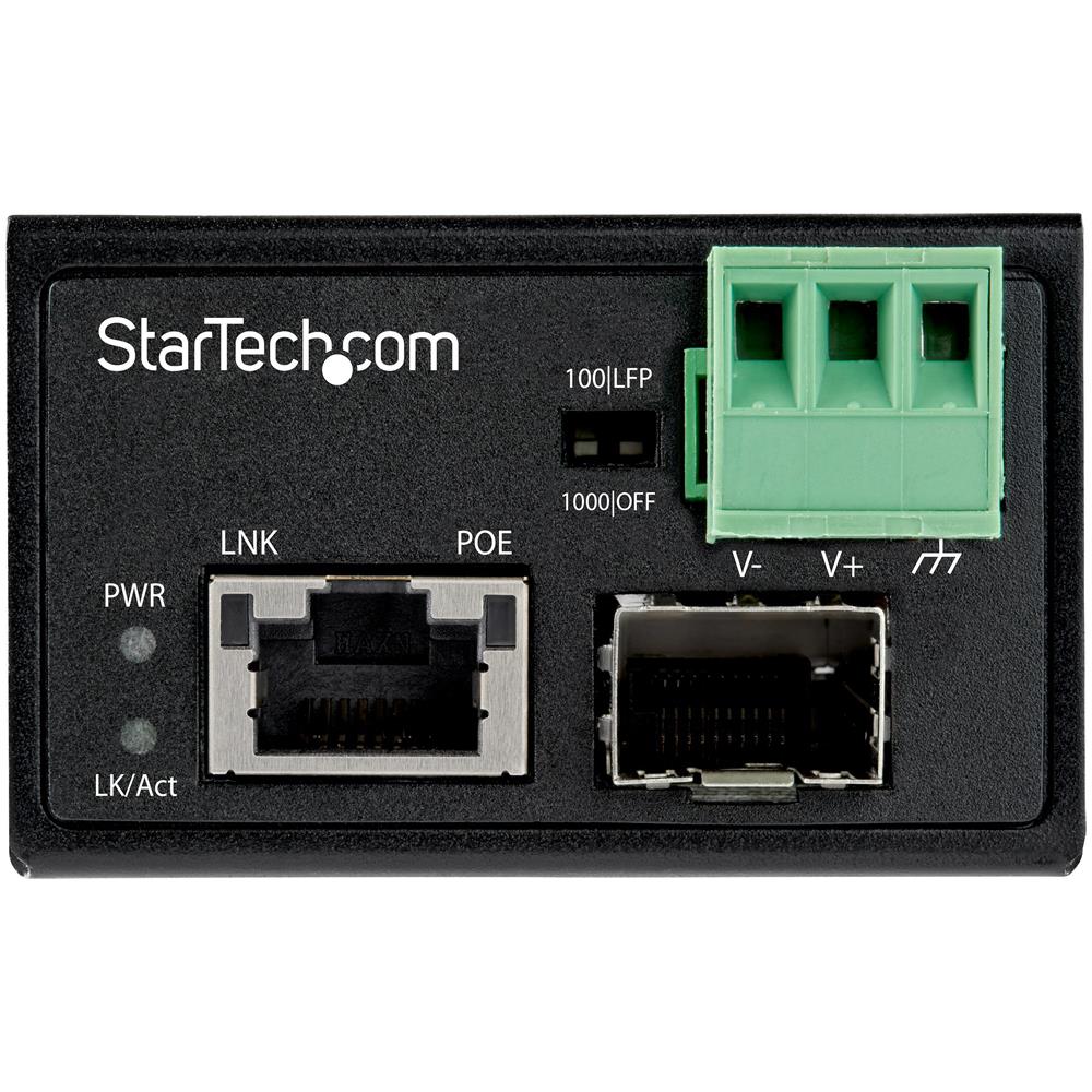 Media converter fibra a Ethernet 30W - Convertitore gigabit fibra ottica rame per uso industriale - PoE+ Media converter fibra multimodale /monomodale - SFP a RJ45 - IP-30 / -40 a +75&deg;C - Foto 2
