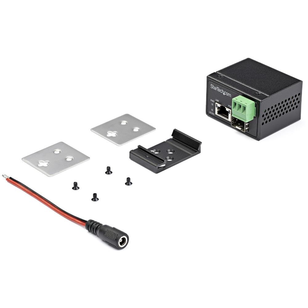 Media converter fibra a Ethernet 30W - Convertitore gigabit fibra ottica rame per uso industriale - PoE+ Media converter fibra multimodale /monomodale - SFP a RJ45 - IP-30 / -40 a +75&deg;C - Foto 4