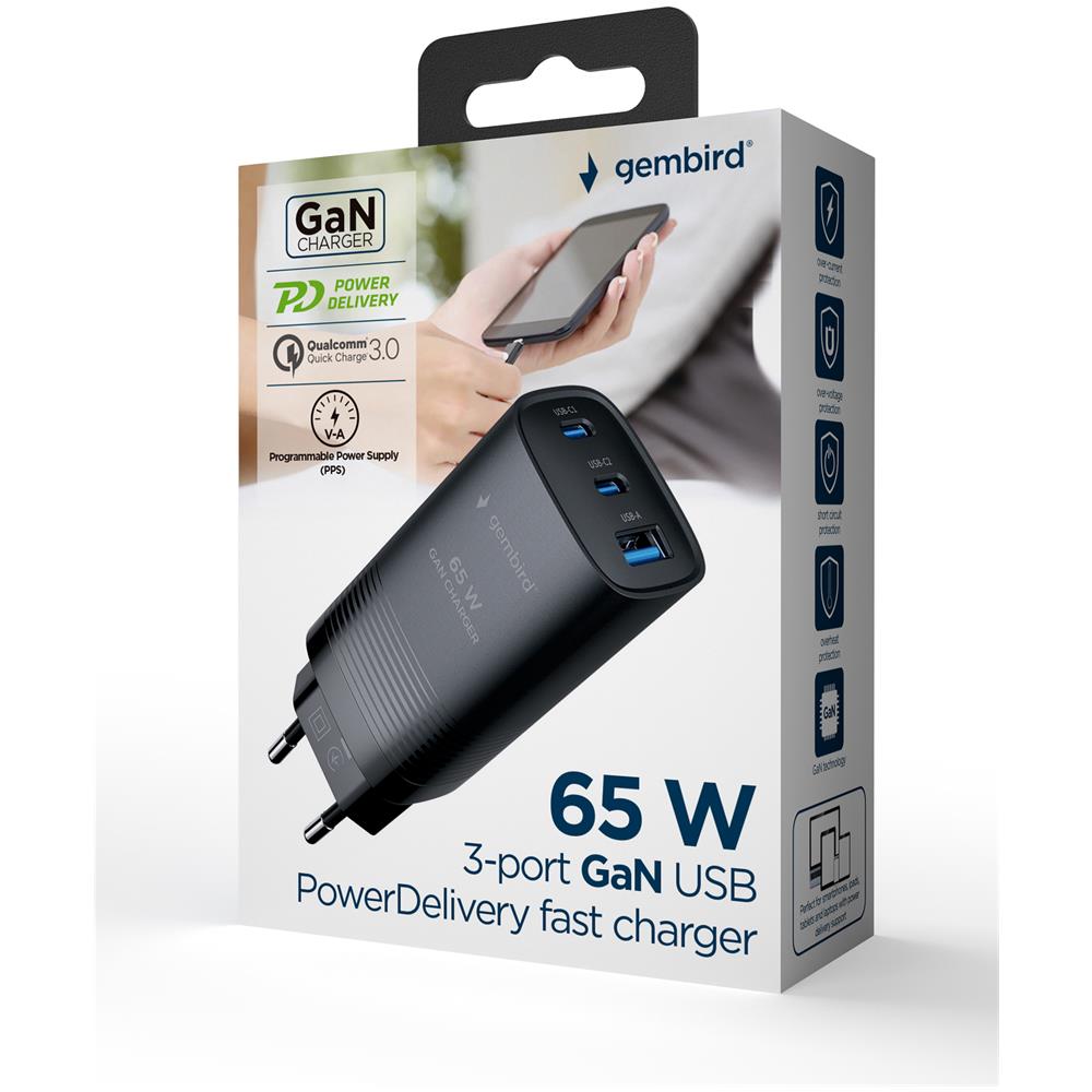 TA-UC-PDQC65-01-BK Caricabatterie per dispositivi mobili Universale Nero AC Ricarica rapida Interno - Foto 5