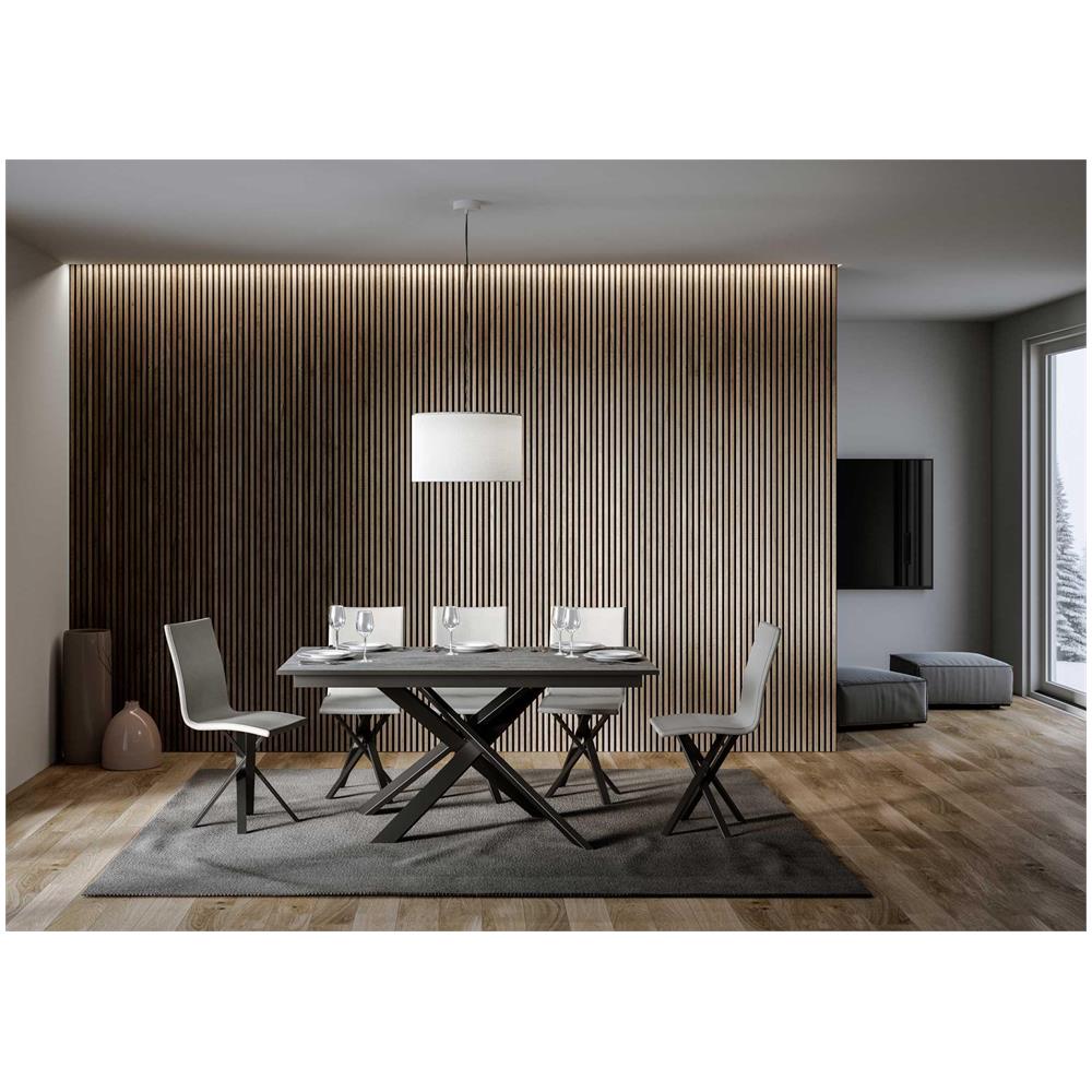 Tavolo allungabile 80x160/220cm Ganty quercia natura - bordo Antracite telaio antracite - Foto 2