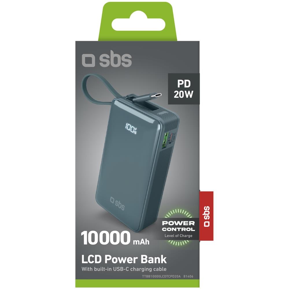 TTBB10000LCDTCPD20A batteria portatile 10000 mAh Azzurro - Foto 3