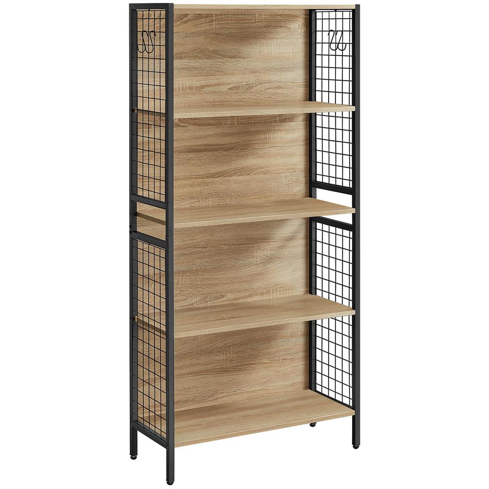Libreria Valora - 4 ripiani in rovere Sonoma con struttura in acciaio nero - Foto 1