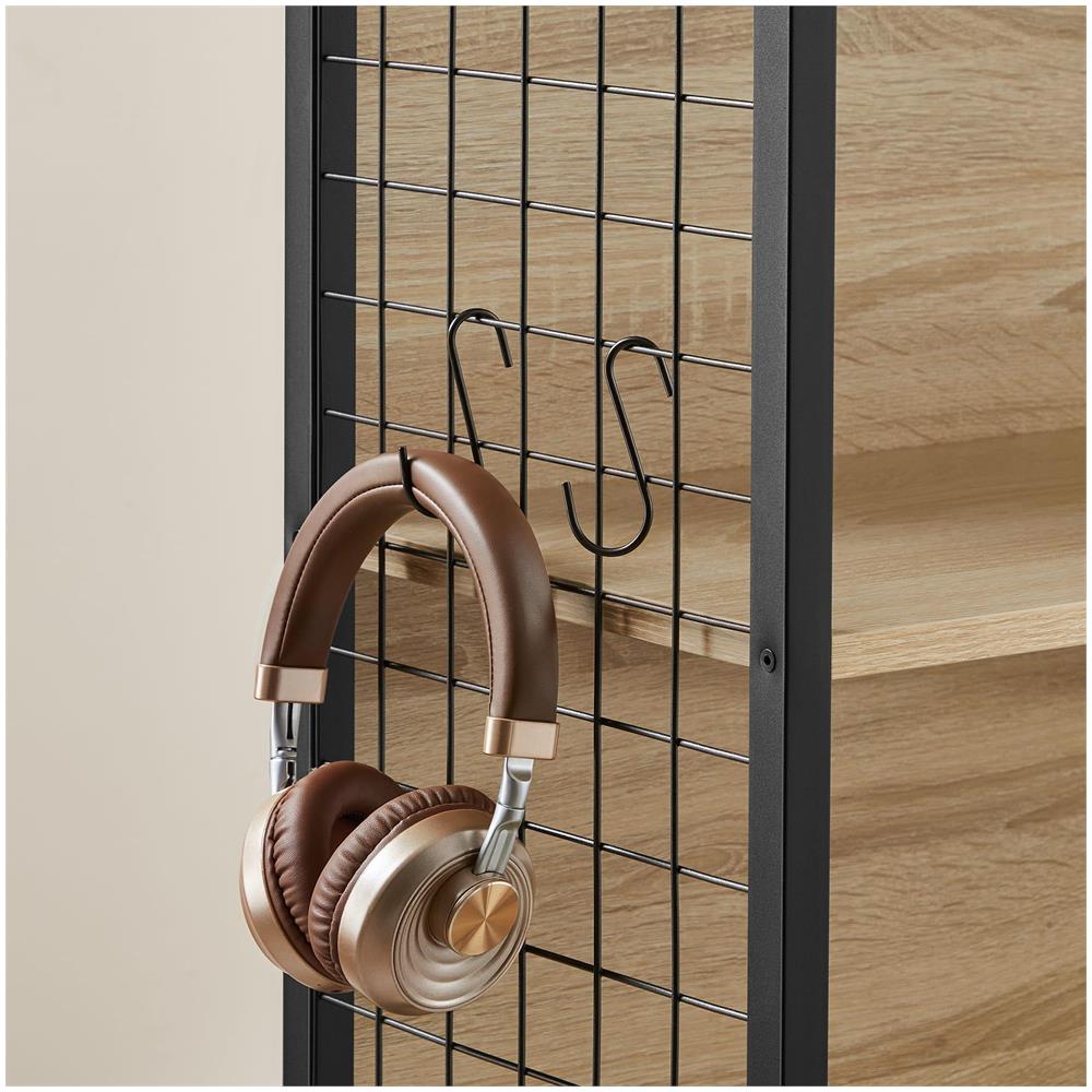 Libreria Valora - 4 ripiani in rovere Sonoma con struttura in acciaio nero - Foto 5