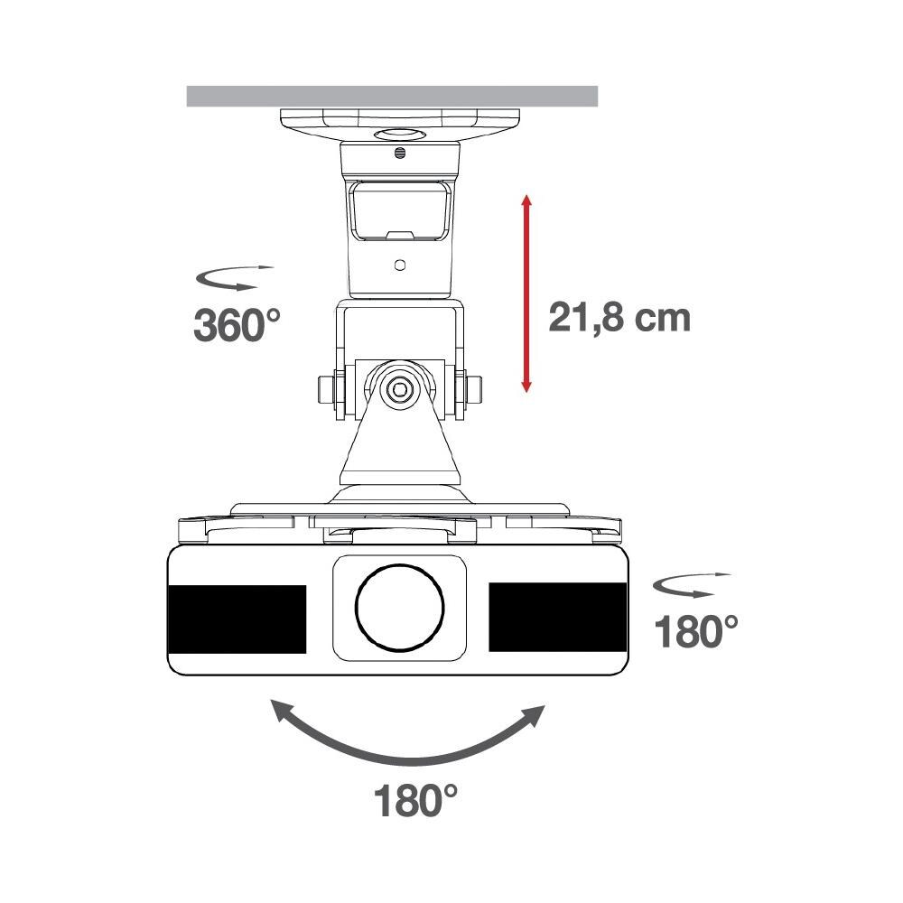 ICA-PM 100WH - Staffa Universale a Soffitto per Proiettore, Bianco - Foto 2