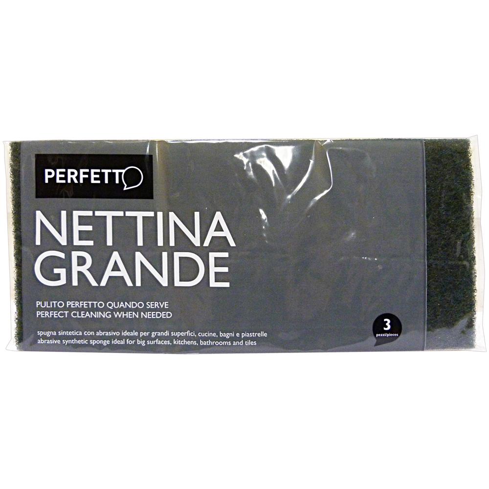 Nettina Spugna + Fibra Bassa Grande 3 Pezzi Art. 0246 Attrezzi Pulizie - Foto 1