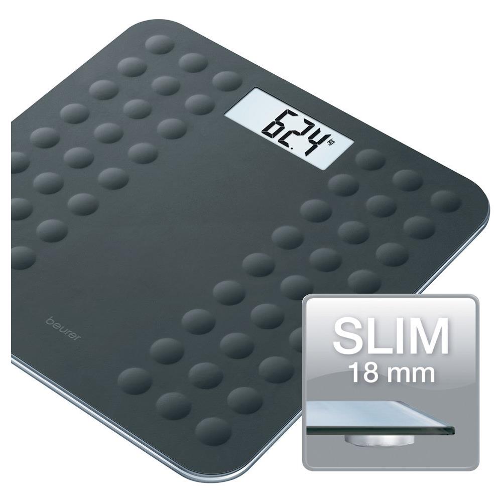 Bilancia in Vetro con Superficie Antiscivolo in Silicone Colore Nero Portata 180 Kg - Foto 2