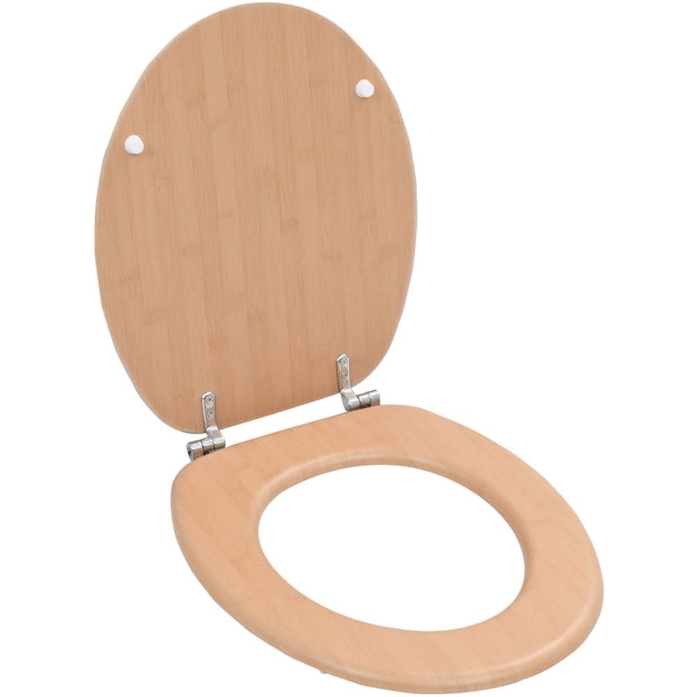 Tavoletta Wc Coperchio Chiusura Dura Mdf Design A Bambù - Foto 1