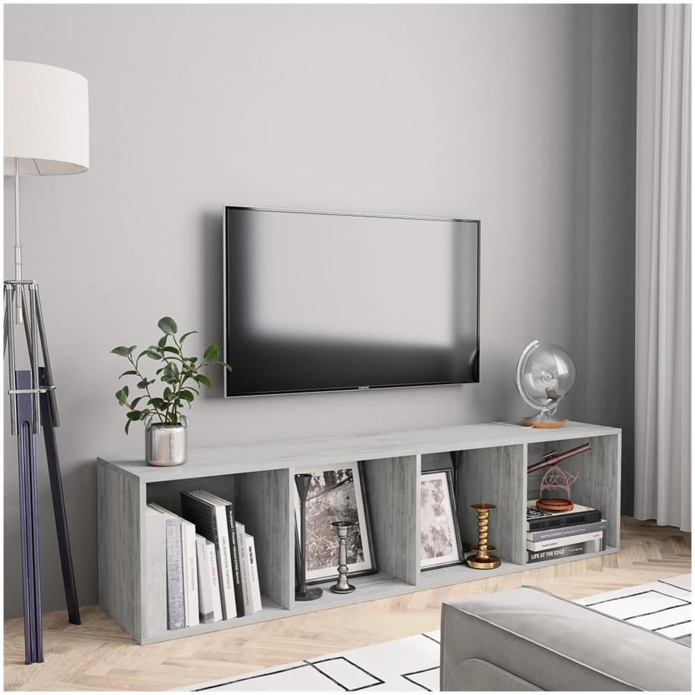 Libreria /Mobile TV Grigio Cemento 143x30x36 cm - Foto 1