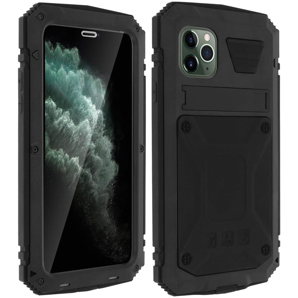 Cover Iphone 11 Pro Max Alluminio E Silicone Con Supporto Video Serie Tank Nero - Foto 1