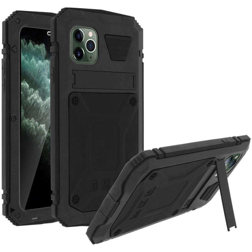 Cover Iphone 11 Pro Max Alluminio E Silicone Con Supporto Video Serie Tank Nero - Foto 5