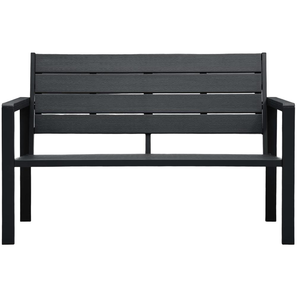 Panchina da Giardino 120 cm in HDPE Nera Aspetto Legno - Foto 2