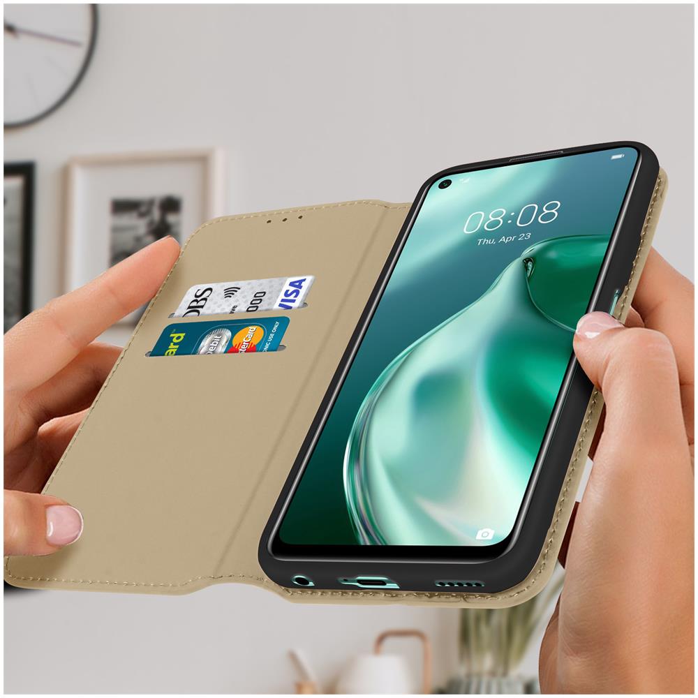 Custodia Per Huawei P40 Lite 5g Copertina Portacarte Supporto Oro - Foto 2