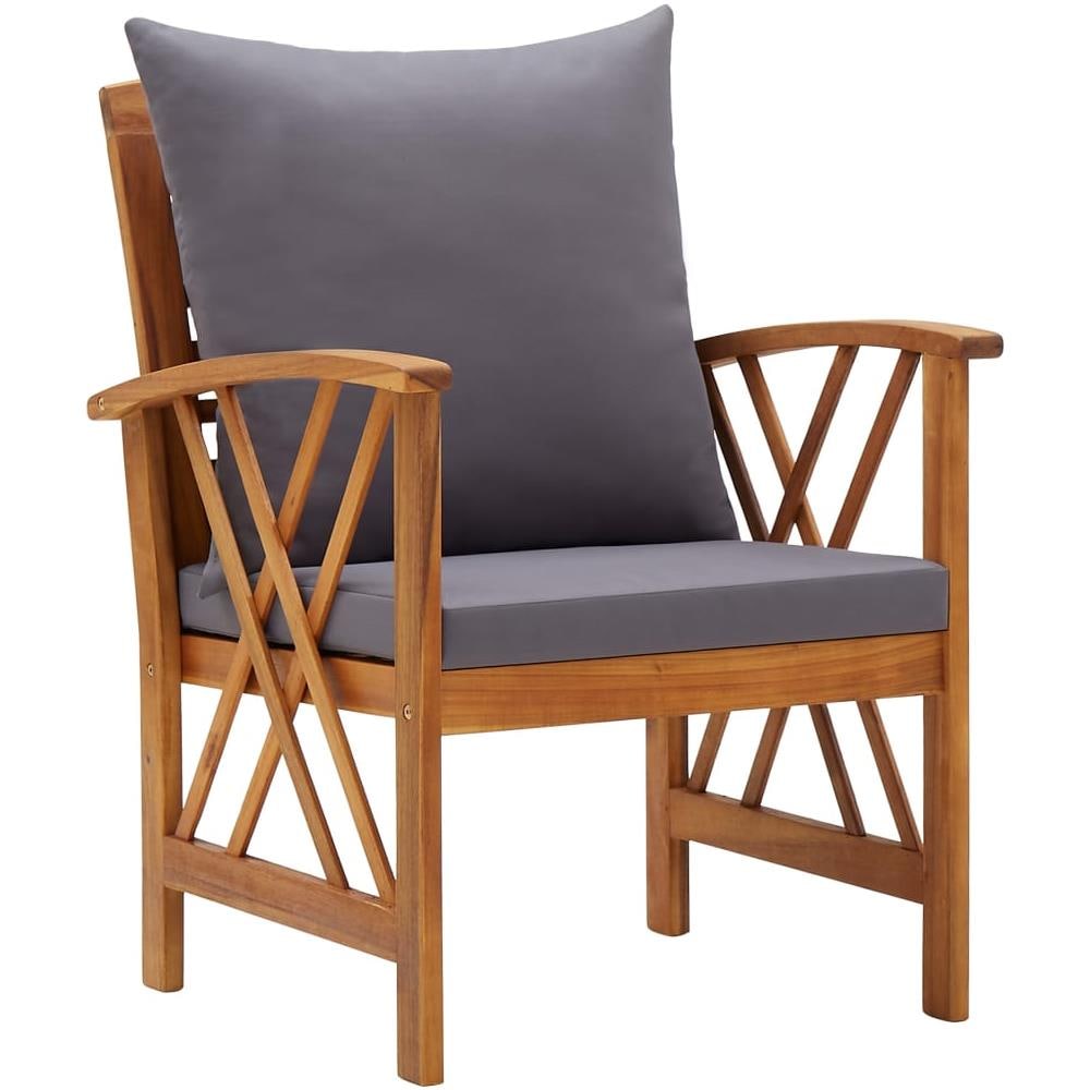 Sedie da Giardino con Cuscini 2 pz in Massello di Acacia - Foto 3