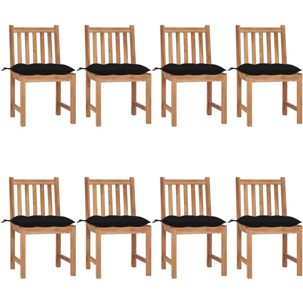 Sedie da Giardino con Cuscini 8 pz in Legno Massello di Teak - Foto 1