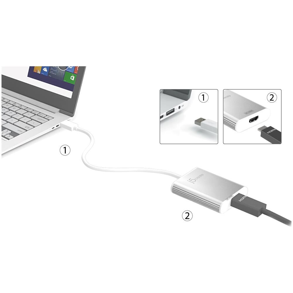 JUA354 USB 3.0 Type-A HDMI Argento cavo di interfaccia e adattatore - Foto 10