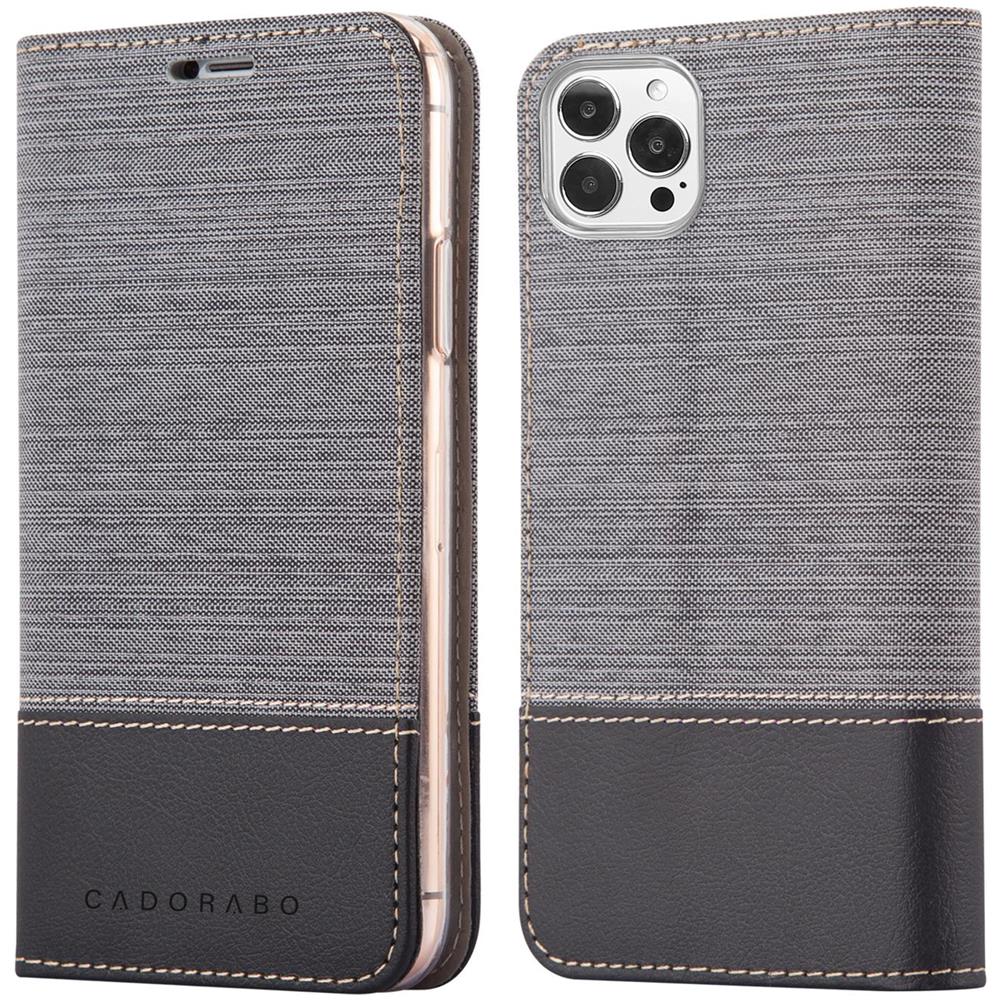 Custodia Compatibile Con Apple Iphone 13 Pro Max In Grigio Nero - Coperchio Protettiva Con Chiusura Magnetica, Funzione Stand E Tasca Per Le Carte - Foto 8