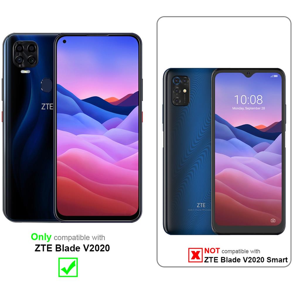Custodia Compatibile Con Zte Blade V2020 In Bruno Caffè - Coperchio Protettiva Con Chiusura Magnetica, Funzione Stand E Tasca Per Le Carte - Foto 2