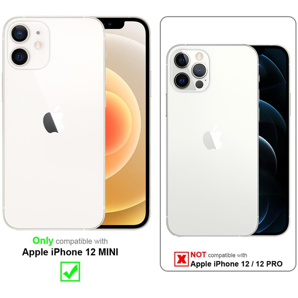 Custodia Compatibile Con Apple Iphone 12 Mini - Ottica A Strisce In Cremisi Rosa - Coperchio Protettivo In Vetro Temperato E Silicone Tpu - Foto 2