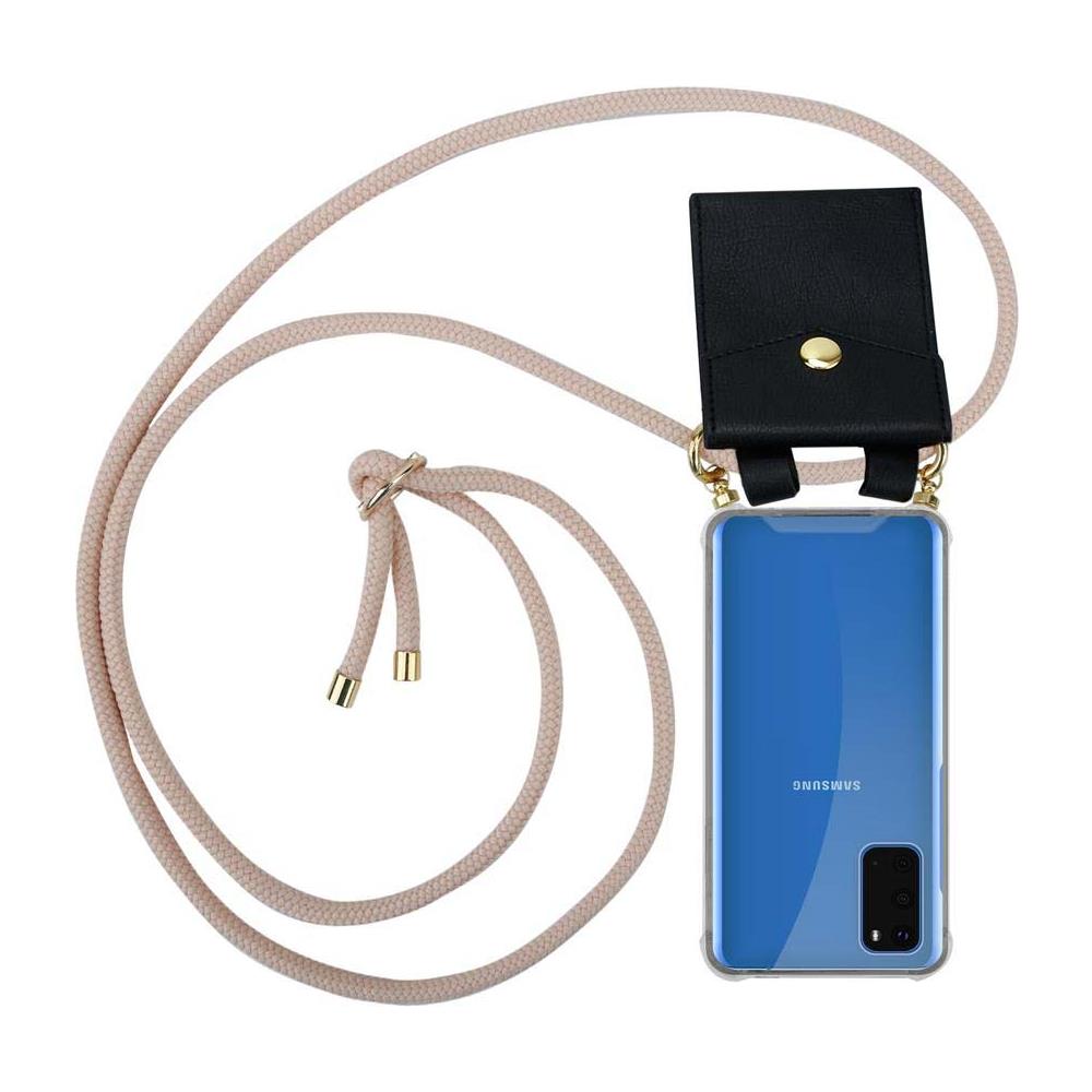 Catena Di Telefoni Cellulari Compatibile Con Samsung Galaxy S20 In Or Rosato A Perla - Coperchio Protettivo In Silicone Con Anelli D'oro, Cinturino In Corda E Custodia Staccabile - Foto 1