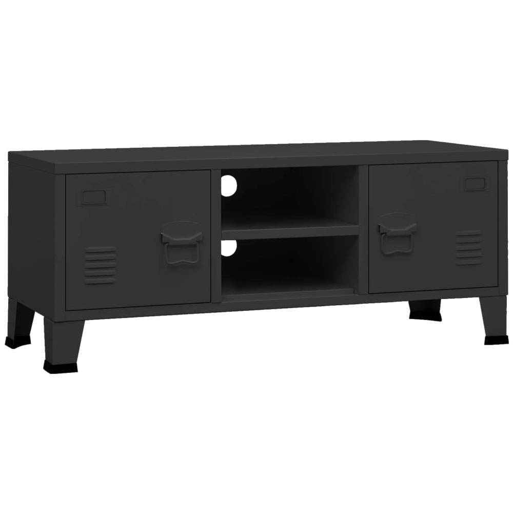 Mobile Tv Industriale Nero 105x35x42 Cm In Metallo - Foto 1