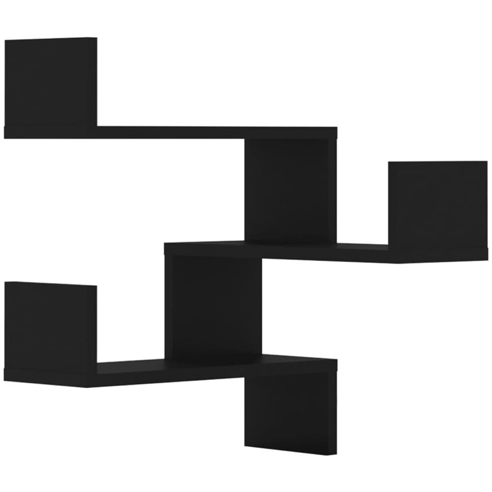 Mensole A Muro Angolari 2 Pz Nere 40x40x50 Cm In Truciolato - Foto 2